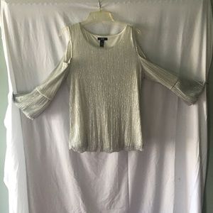 Alfani    Silver metallic sleeveless blouse  Size Large